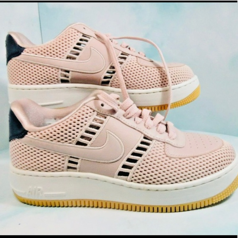 Pink netted Nike Air Force 1 size 9 women’s